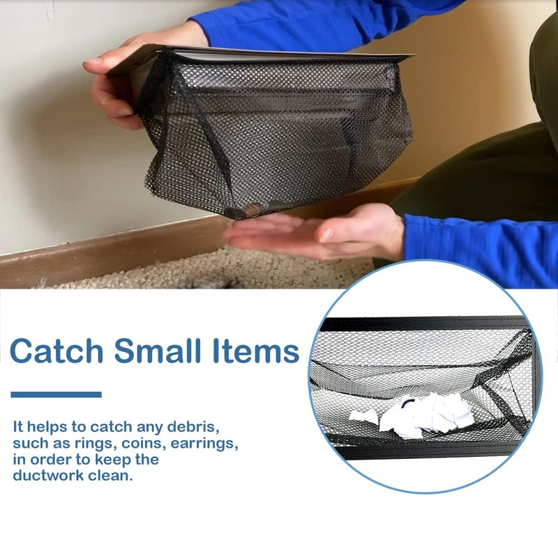 YANWEN Floor Register Trap, Air Vent Filter Mesh Catcher, Vent Screen Net Keeps Bugs, Coins, Pet Hair, Food Out (4 * 14''/ 6 Pack) - Image 4
